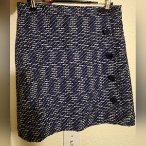 Navy Purple Tweed Skirt - 4